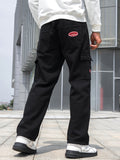 Multi Pocket Loose Fit Jeans, Men's Casual Street Style Denim Pants For All Seasons