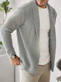 kkboxly  Elegant Slightly Stretch Sweater Cardigan, Men's Casual Vintage Style V Neck Cardigan For Fall Winter