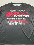 kkboxly EXPECTING NORMAL FROM ME Slogan Letter Print, Men's Novelty T-shirt, Trendy Vintage Tees For Summer