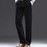 kkboxly Men's Corduroy Pants For Business, Formal Stretch Straight Leg Pants For Fall Winter