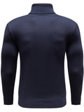 kkboxly Men's Pullover New Solid Color Sweater, Casual Turtleneck Warm Underwear, Comfortable Long Sleeve Top Slim Fit Base Shirts