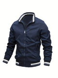 kkboxly  Men's Casual Baseball Jacket Coat Regular Fit College Hipster Windbreaker For Spring Autumn