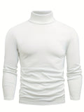 kkboxly  Casual Solid Men's Autumn And Winter Turtleneck Long-sleeved Fit T-shirt