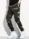 Men's Camo Print Flap Pocket Cargo Pants