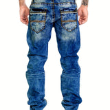 kkboxly  Men's Casual Distressed Jeans, Street Style Stretch Jeans