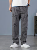 kkboxly All-match Men's Cotton Comfy Cargo Long Pants With Multi-pocket For Spring Fall Outdoor Activity