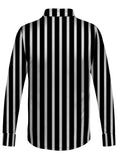 kkboxly Plus Size Men's Striped Shirt For Workout/outdoor, Oversized Trendy Long Sleeve Shirt Tops For Big & Tall Males, Men's Clothing, Plus Size