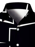 kkboxly  Men's Shirt Top Turn-Down Collar Long Sleeve Closure Regular Fit Geometric Pattern Male Casual Shirt For Daily Formal Dress Clubwear