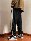 kkboxly Men's Casual Side Striped Joggers, Chic Tapered Sports Pants