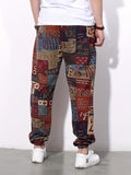 kkboxly  Ethnic Style Joggers, Men's Casual Allover Print Sweatpants