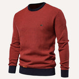 kkboxly  Men's Long Sleeved Sweater, Men's Knitted Pullover For Spring And Autumn