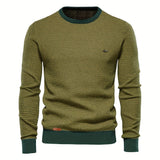 kkboxly  Men's Long Sleeved Sweater, Men's Knitted Pullover For Spring And Autumn