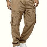 kkboxly Men's Multi Pocket Cargo Pants, Comfy Casual Pants Joggers