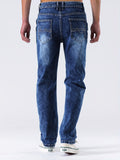 kkboxly  Men's Casual Slim Fit Stretch Jeans, Chic Street Style Distressed Denim Pants