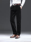 kkboxly Men's Corduroy Pants For Business, Formal Stretch Straight Leg Pants For Fall Winter