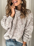 Long Sleeve Drop Shoulder Sweater, Loose Casual Sweater, Women's Clothing