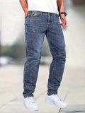 kkboxly  Men's Jeans Straight Regular Denim Jeans With Pockets, Men's Outfits