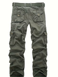 kkboxly  Men's Casual Multi Pocket Pants, Chic Cargo Pants For Outdoor Activities