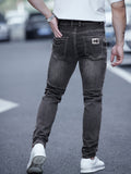 kkboxly Men's Casual Skinny Jeans, Chic Street Style Stretch Straight Leg Jeans