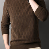 kkboxly  Winter New Men's Casual Sweater Round Neck Plus Thick Base Warm Sweater Best Sellers