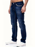 kkboxly Men's Casual Distressed Skinny Jeans, Chic Street Style Medium Stretch Denim Pants