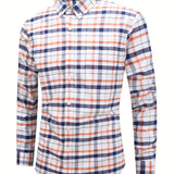 kkboxly  Men's Casual Slim Cotton Plaid Shirt Best Sellers Best Sellers, Men's Tops