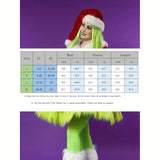 Women'S Cute Christmas Cosplay Costume - Long Sleeve Santa Dress with Belt and Hat Set, Polyester V-Neck Woven Dress for Role Play and Festive Occasions