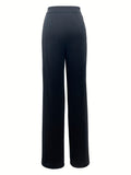 kkboxly  Straight Leg Pants, Solid Pants For Spring & Fall, Women's Clothing