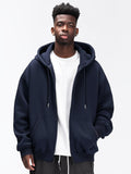 kkboxly  Solid Thermal Men's Hooded Jacket Casual Long Sleeve Hoodies With Zipper Gym Sports Hooded Coat For Fall