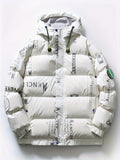 kkboxly  Men's Casual Loose Fit Puffer Jacket, Windproof Warm Padded Coat For Fall Winter