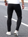 Men's Casual Light Blue Ripped Denim Jeans