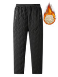 kkboxly Men's Loose Fit Warm Thick Joggers, Casual Windproof Sports Pants For Fall Winter