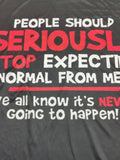 kkboxly EXPECTING NORMAL FROM ME Slogan Letter Print, Men's Novelty T-shirt, Trendy Vintage Tees For Summer