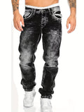 kkboxly  Men's Casual Distressed Jeans, Street Style Stretch Jeans