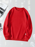 kkboxly  Trendy Sweatshirt, Men's Casual Solid Basic Crew Neck Pullover Sweatshirt For Men Fall Winter