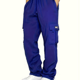 kkboxly Men's Multi Pocket Cargo Pants, Casual Loose Fit Sports Pants