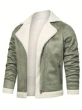 kkboxly  Men's Pu Jacket, Chic Faux Leather Jacket For Fall Winter
