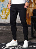 kkboxly  Men's Casual Skinny Jeans, Chic Street Style Medium Stretch Denim Pants