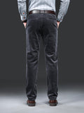 kkboxly Men's Corduroy Pants For Business, Formal Stretch Straight Leg Pants For Fall Winter