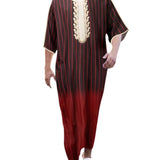 kkboxly  Ethnic Style Arab Muslim Robe Shirt Dress For Men - Long Sleeves, Loose Fit, Casual And Comfortable