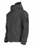 realaiot  Warm Fleece Hooded Windbreaker Jacket, Men's Casual Zip Up Jacket Coat For Fall Winter Outdoor Hiking Camping Cycling