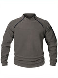 kkboxly  Warm Tactical Coat, Men's Casual Pullover Sweatshirt For Outdoor Activities