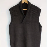 kkboxly Plus Size Men's Solid Knit Vest Spring Fall Winter Sleeveless Sweater, Men's Clothing