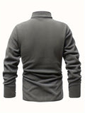 kkboxly  Men's Double-sided Fleece Tactical Sweatshirt, Casual Zip Up Coat For Fall Winter