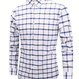 kkboxly  Men's Casual Slim Cotton Plaid Shirt Best Sellers Best Sellers, Men's Tops