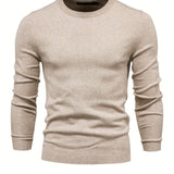 Men's Solid Color Crew Neck Slim Fit Knit Sweater