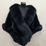 Imitation Mink Fur Faux Fur Shawl Solid Color Thick Warm Fake Fur Collar Elegant Bridal Wedding Dress Cape Short Coat