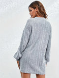 kkboxly  Solid Ribbed Crew Neck T-Shirt, Casual Long Sleeve Top For Spring & Fall, Women's Clothing