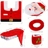 D-FantiX 3D Nose Santa Toilet Seat Cover And Rug Set Funny Christmas Decorations Bathroom Set Of 5