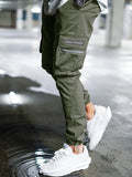 kkboxly  Chic Men's Cargo Footed Pants, Men's Casual Multi-pocket Pants For Outdoor Hiking Camping